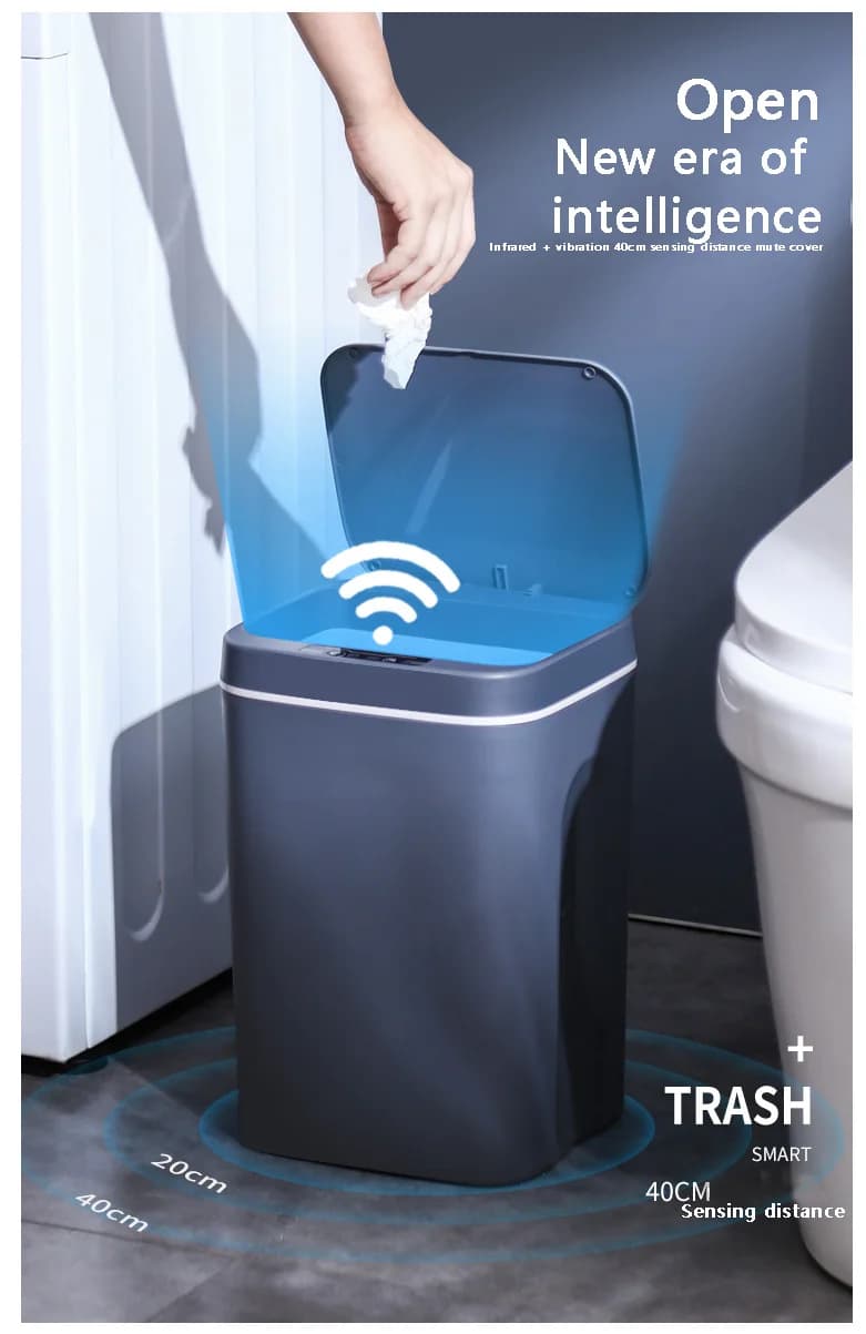 Pattumiera a induzione intelligente pattumiera automatica secchio per immondizia bagno per cucina tipo elettrico cestino per rifiuti Touch cestino di carta