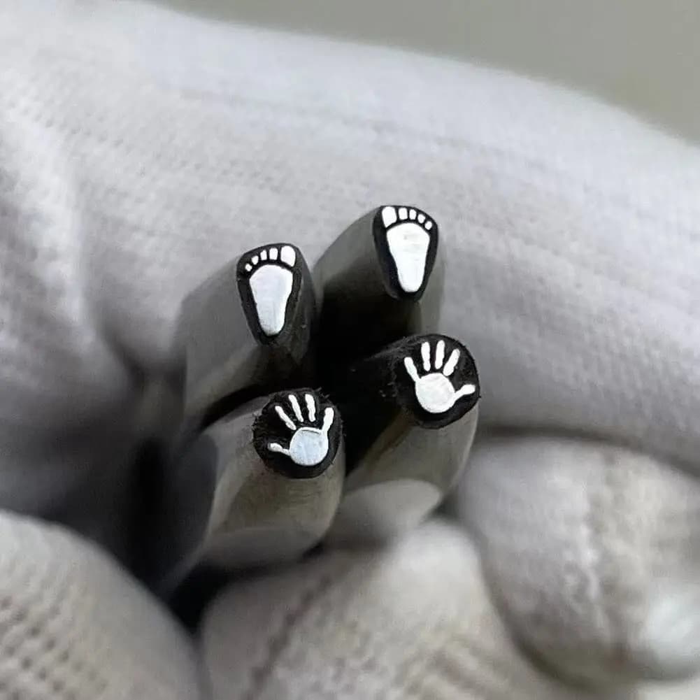Jewelry Stamps, Bracelets, Rings, Engraving Dies, Handprint and Footprint Patterns, Steel Stamps, Gold and Silver Smithing Tools