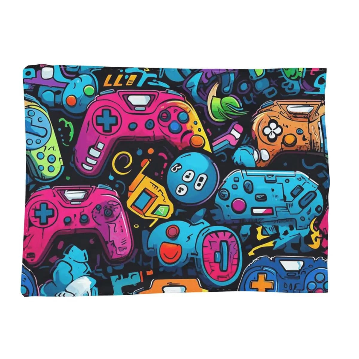 Gamer Cartoon Game Controller Blanket Soft Warm Flannel Throw Blanket Bedding for Bed Living room Picnic Travel Home Couch