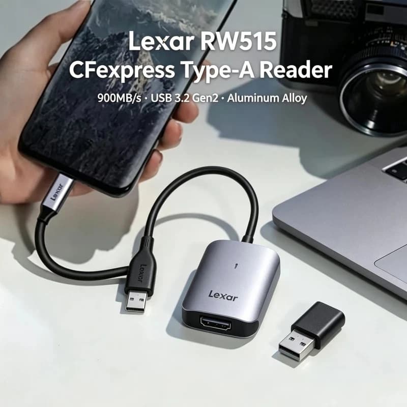 Lexar CFexpress Type A Card Reader for Professional Photographer Videographer USB C Memory Card Reader 10Gbps Fast Batch Transf