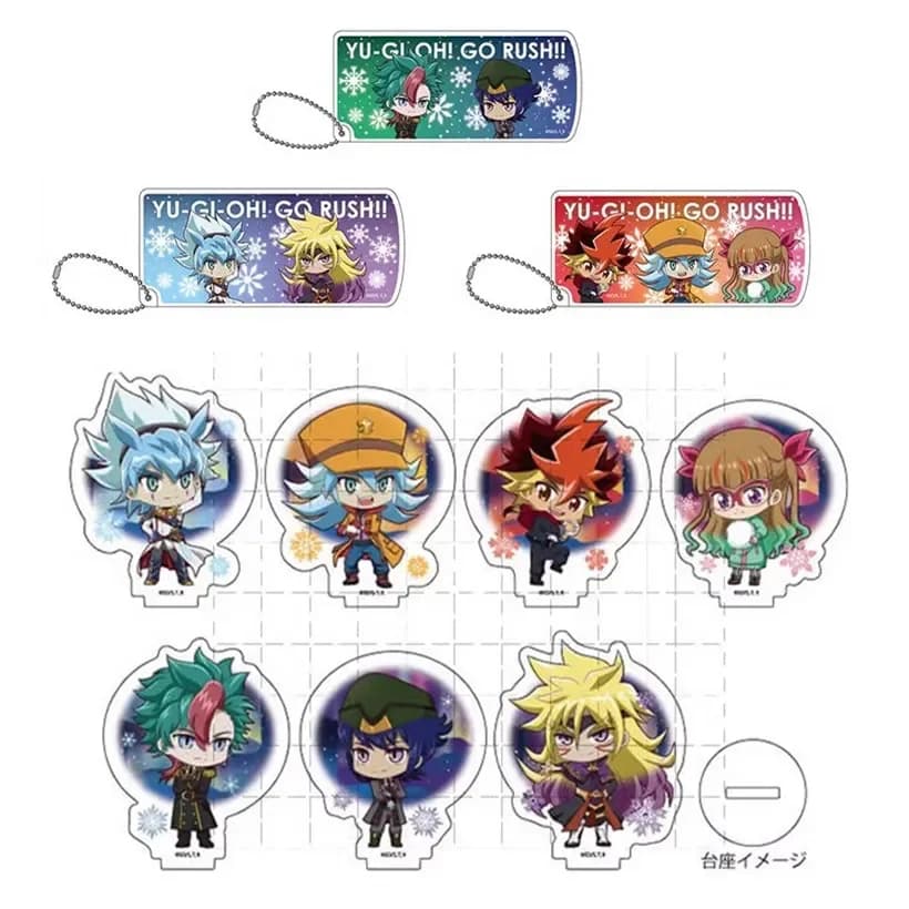 Anime Yu-Gi-Oh! VAI RUSH! Supporto in acrilico Mini figura bambola gioco YuGiOh Zwijo Yudias Velgear portachiavi portachiavi pendente per regalo