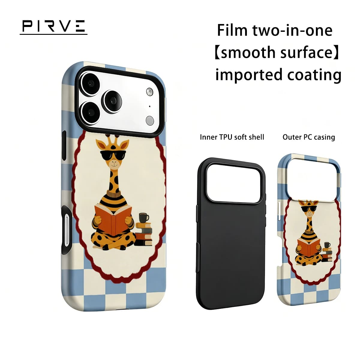 Giraffe Glasses Book For IPhone18 17 Must-Haves Phone Case For IPhone 17 15 14 13 16 Pro Max Plus Double-Layer Tough Case