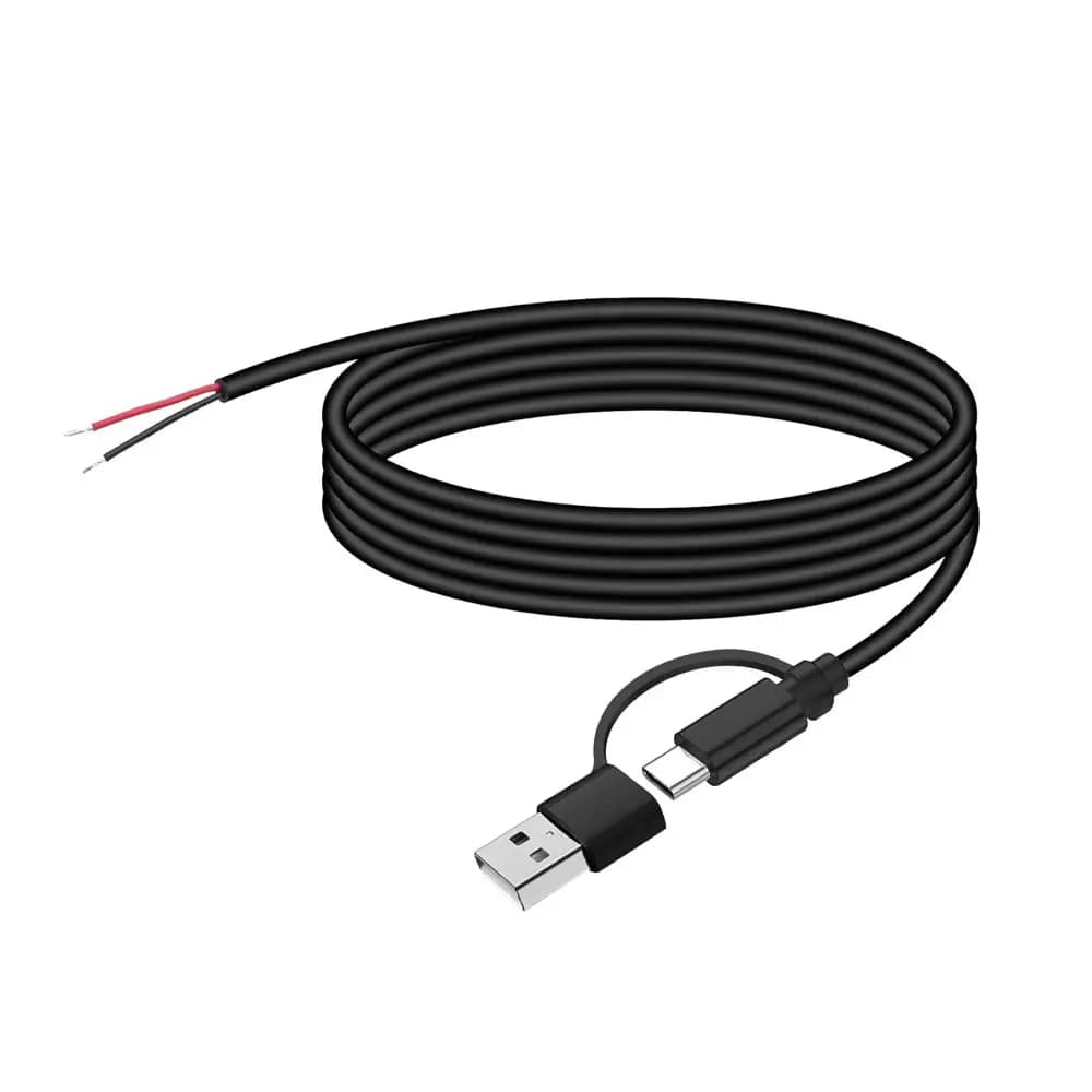 Cavo pigtail USB tipo C a 2 nuclei, cavo di prolunga open end da USB-C a filo nudo da 5 V a 2 pin per cavo di alimentazione di ricambio o di riparazione fai-da-te