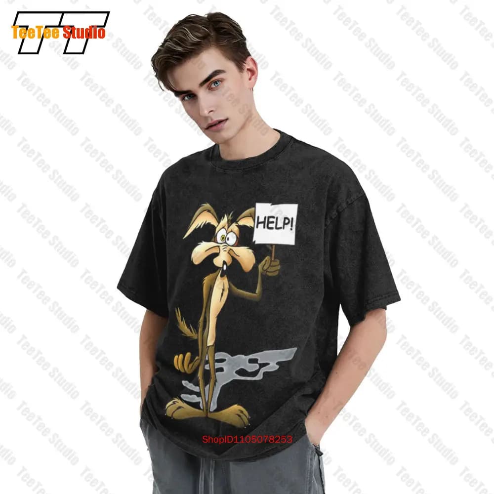 Maglia Willy Coyote Road Runner Cartone Help Golf Wear T-shirt unisex 7WP4 Estate