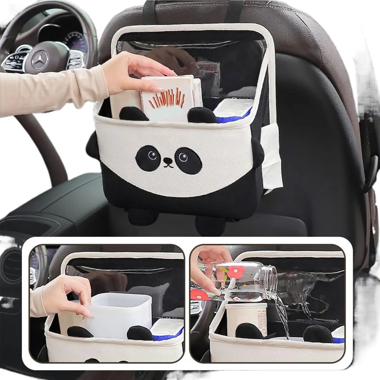 Pattumiera per sedile posteriore Borsa portaoggetti morbida resistente all'usura Organizer per caddy per sedile posteriore automatico per amici di famiglia, telefoni cellulari, file, giocattoli