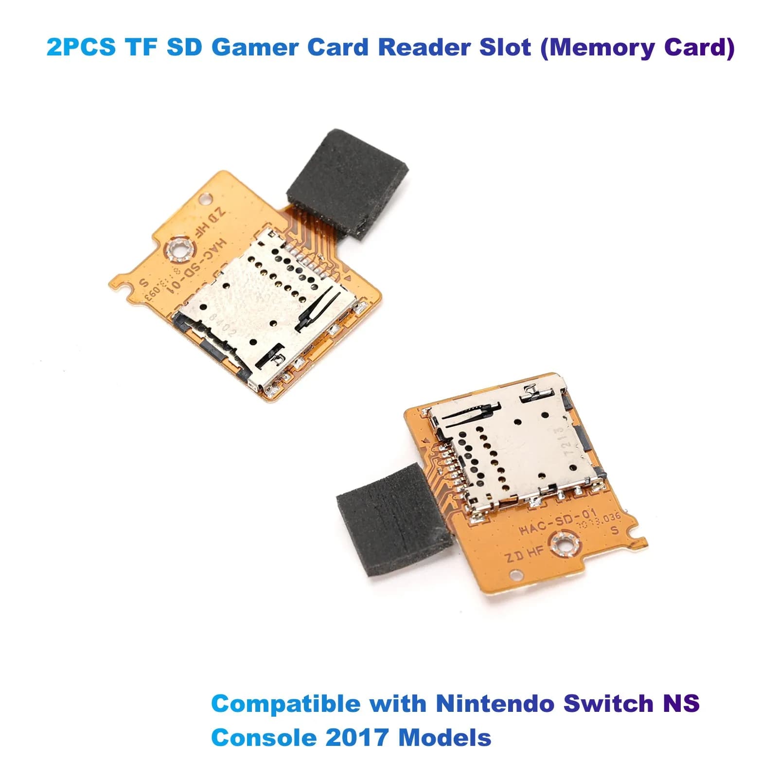2PCS TF SD Gamer Card Reader Slot (scheda di memoria) parte di riparazione sostitutiva compatibile con i modelli Nintendo Switch NS Console 2017