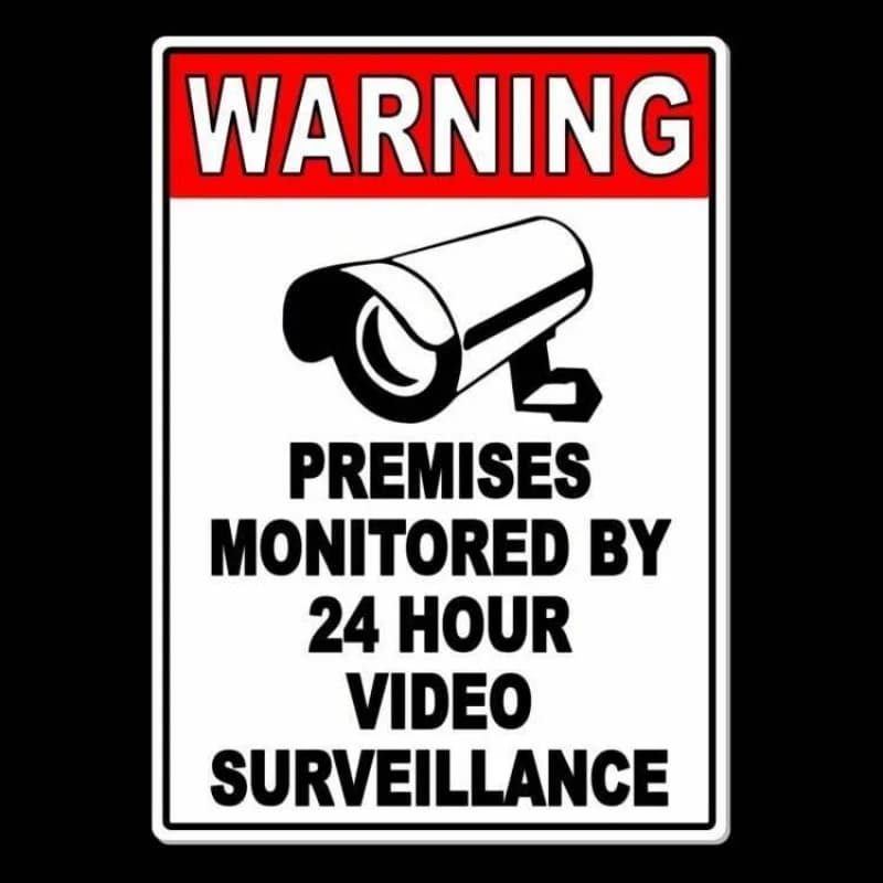 Vintage-Style Iron Video Surveillance Warning Sign - 24/7 Security Camera Detector Decal, Self-Adhesive Wall-Mounted Deterrent f
