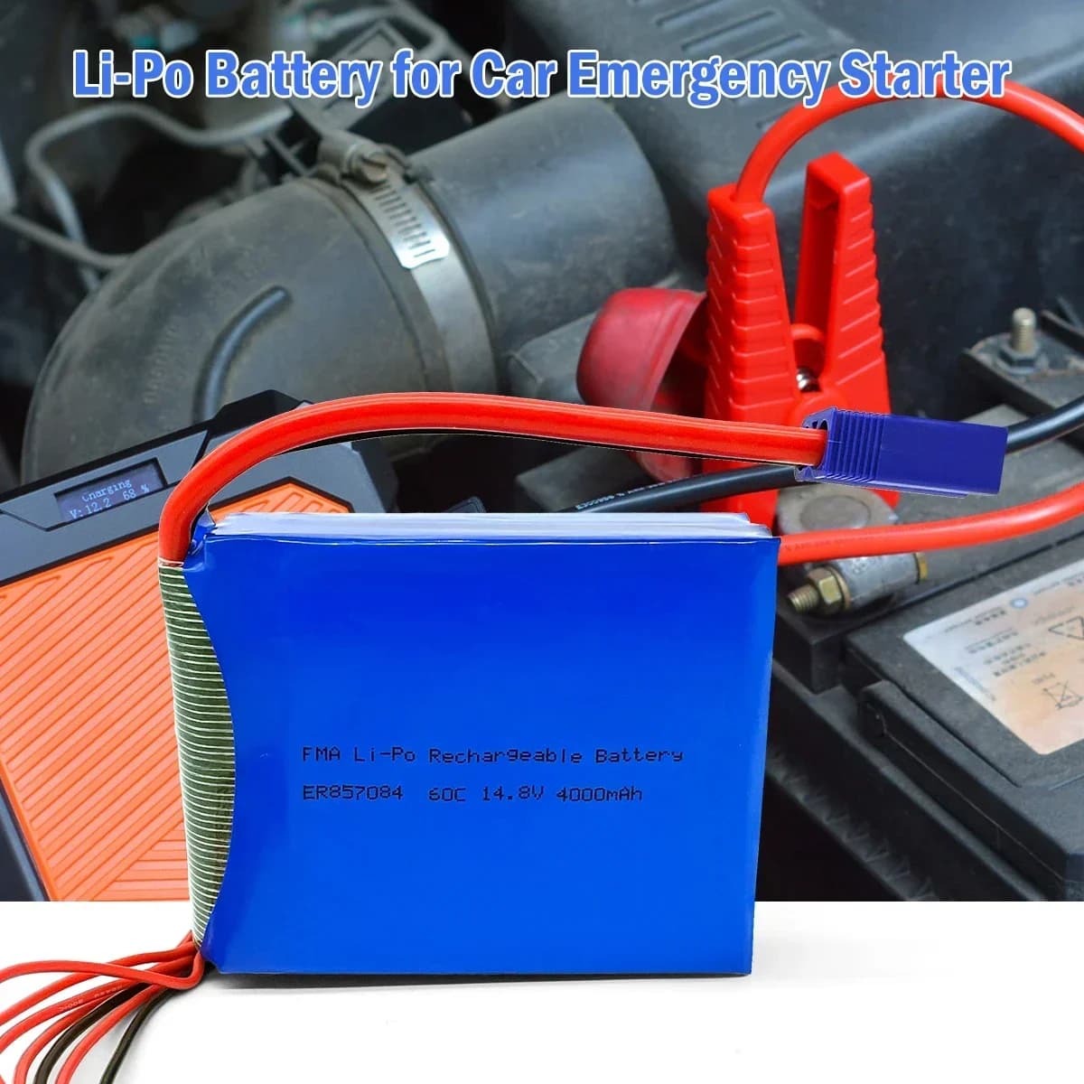 Booster Jumper Igniter Car Jump Starter 14.8V Li-Po Battery 386888 446786 606080 6043115 626786 857080 9042125 7367102 1.8-6AH