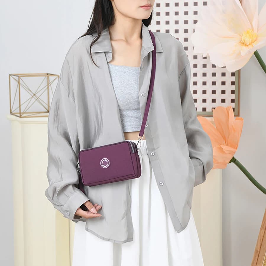 Fashion crossbody phone bag, small women's bag, crossbody bag, versatile, wrist strap, canvas handbag, zero wallet