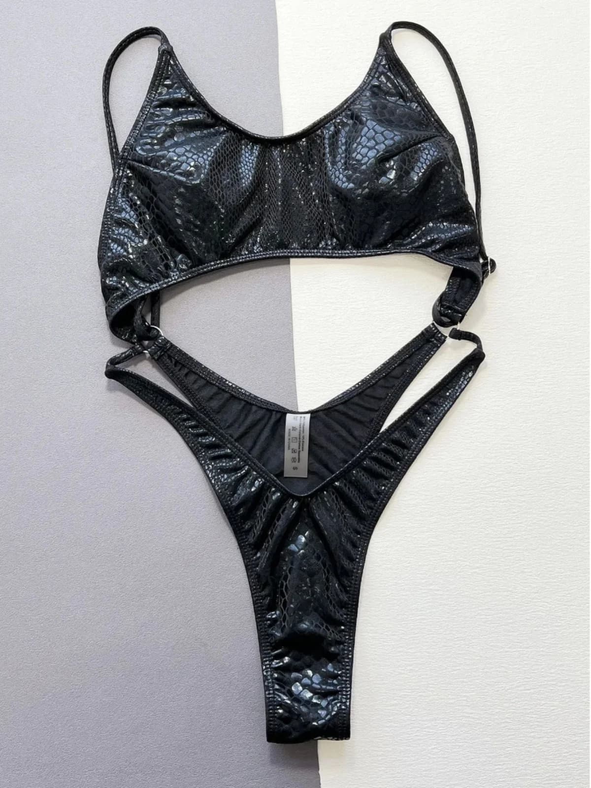 Costume da bagno slim fit per donna, monokini da donna in tinta unita, con scollo rotondo, abbigliamento sportivo casual