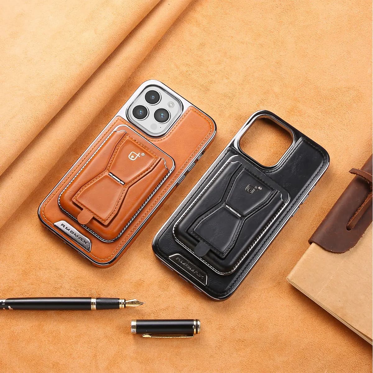 Custodia in pelle con cavalletto invisibile portafoglio magnetico 2 in 1 per IPhone 15 Pro Max 15Plus 14 13 12 carte telefoniche Solt Bag Holder Cover