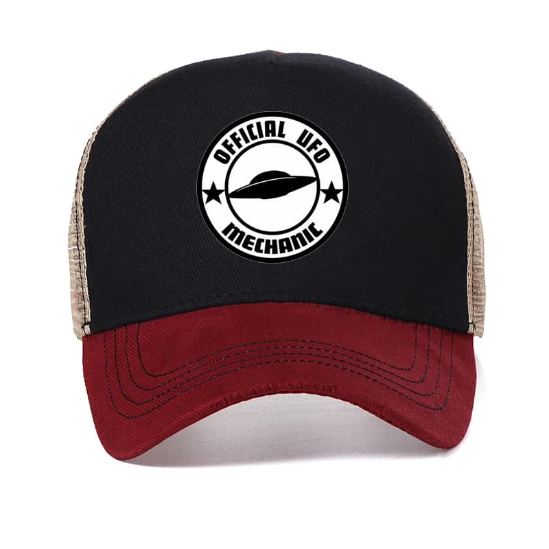 Ufficiale UFO meccanico divertente berretto da Baseball moda uomo donna estate maglia traspirante camionista cappelli uomo alien Snapback cappelli