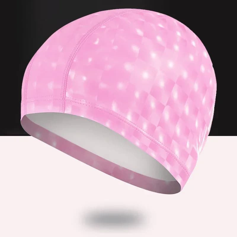 Men woman size free elastic waterproof PU swimming head fabric protect ears long hair sport swimming pool head swimming hat swimming