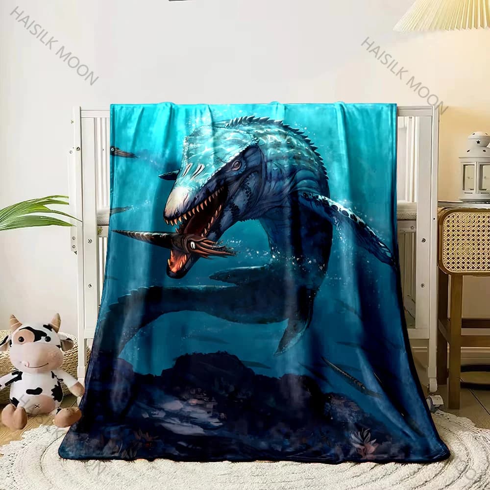 Coperta stampata a tema fossile di dinosauro 3D di grandi dimensioni per divano letto - Coperte morbide e accoglienti per divano per bambini, regali di lusso