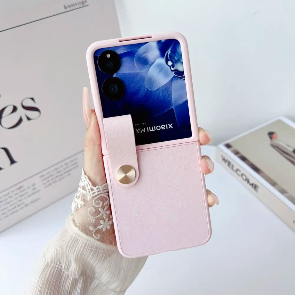 Per Xiaomi MIX Flip MIXFlip Custodia con cinturino in ecopelle Protezione antiurto delicata sulla pelle Accessori per cover posteriore rigida pieghevole