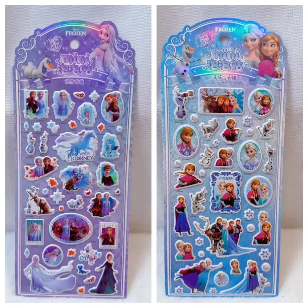 2 three-dimensional cotton stickers from the Disney Princess Elsa Ariel Belle series, three-dimensional cotton stickers, for notebook, phone case, birthday gift for girl