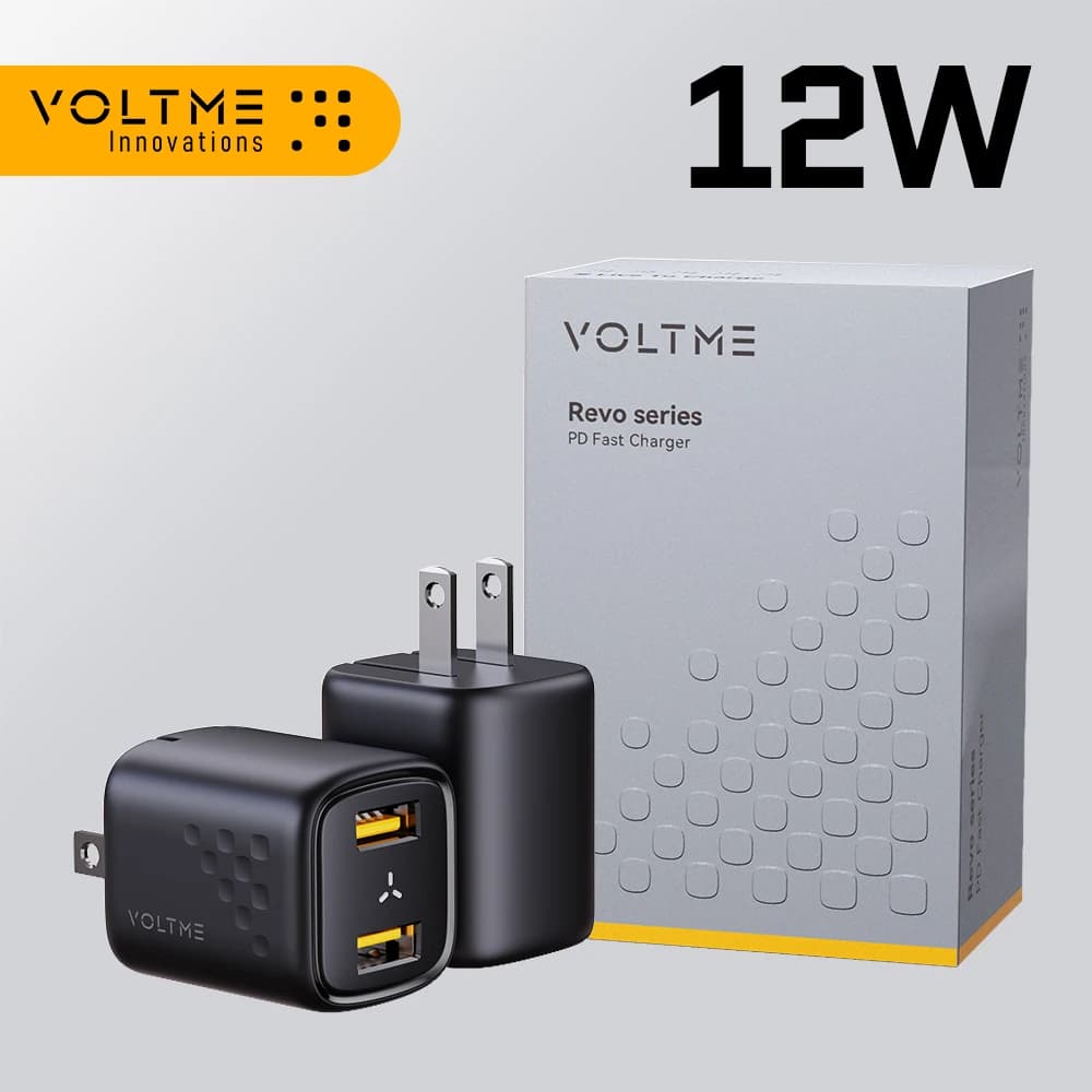 VOLTME Caricatore doppio USB da 12 W Ricarica rapida per iPhone 13 12 Pro Max Caricatore da viaggio portatile per telefono cellulare Mini caricatore adattatore da parete