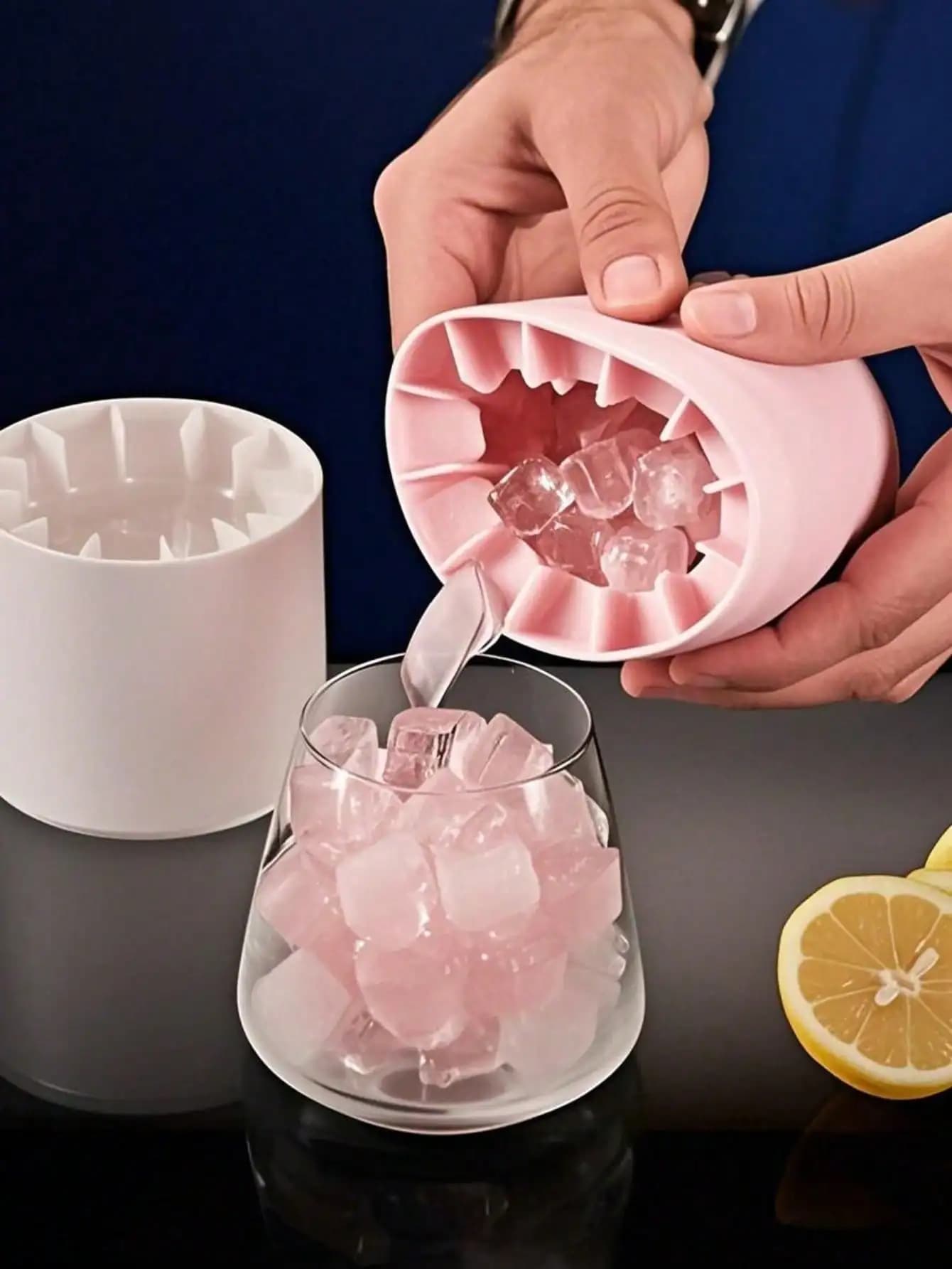 1pc Silicone Portable Ice Cube Mold, Cylindrical 3D Ice Making Grinding Tool, Easy Release Silicone Ice Tray, Ice Cream Mold, Reusable Ice Maker Suitable For Home, Bar, Club And Outdoor Summer Drink Making, Holiday Essential, Kitchen Utensil And Kitchen A