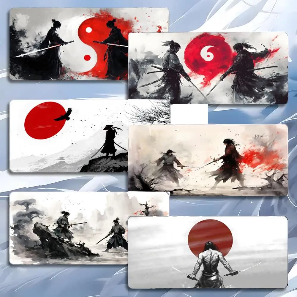 S-Samurai Warrior Game Action Mouse Pad Mousepad Large Gaming LockEdge Thickened PC Table Desk Mat