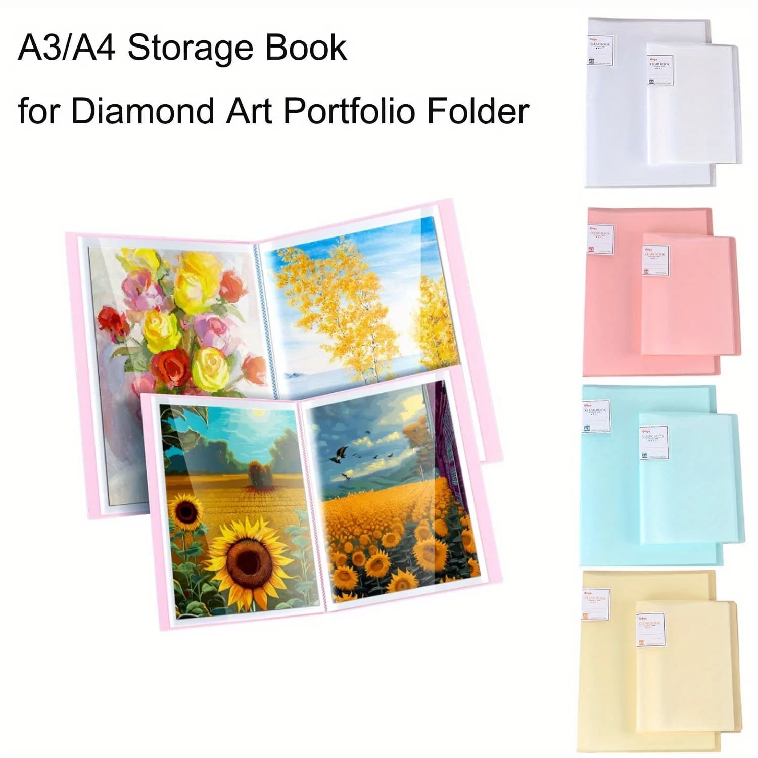 Cartella Portadocumenti A4/A3 con 30 Tasche, per Portfolio di Diamond Art, Archiviazione di Opere d'Arte e Forniture per Pittura