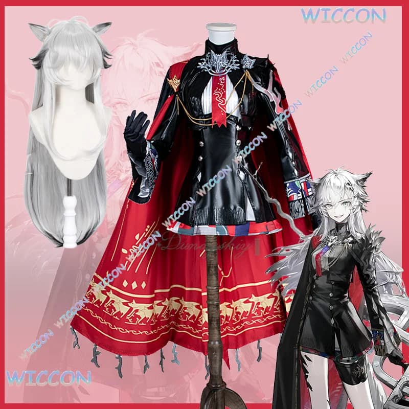 Hemera/Game Arknights Lappland Costume Cosplay Parrucca Abito Uniforme Coda Copricapo Mantello Accessori Donne Ragazze Carnevale di Halloween