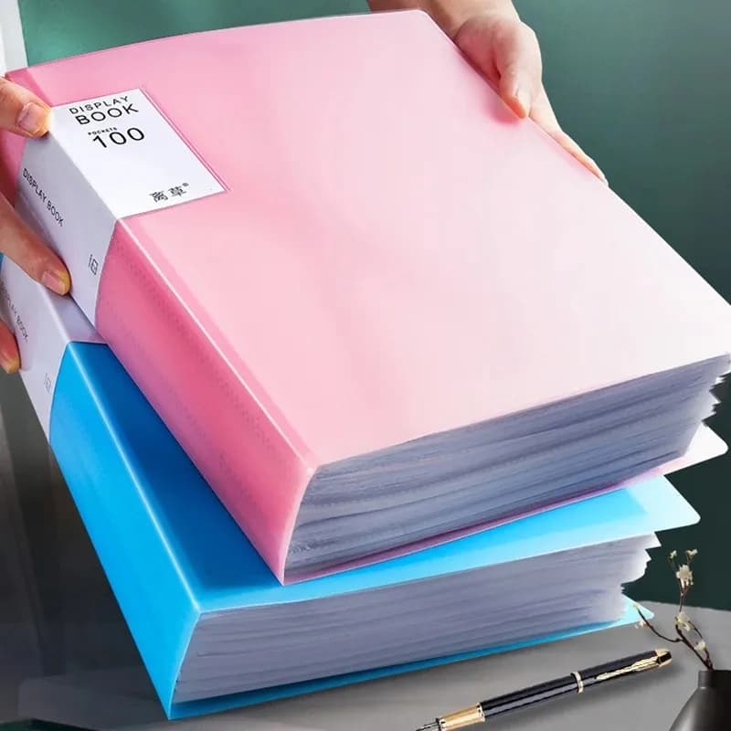 1PC A4 Raccoglitore di bilancio in plastica Cartelle di file Documenti Libretto Volantino 30/60/100 pagine Forniture per ufficio per studenti Organizzatore da scrivania