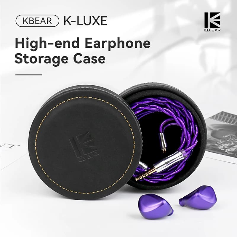 KBEAR K-Luxe Storage Protective Case PU for Earphones Cable Hard-Shell Earbuds Box Portable Case for KB03/Phoenix