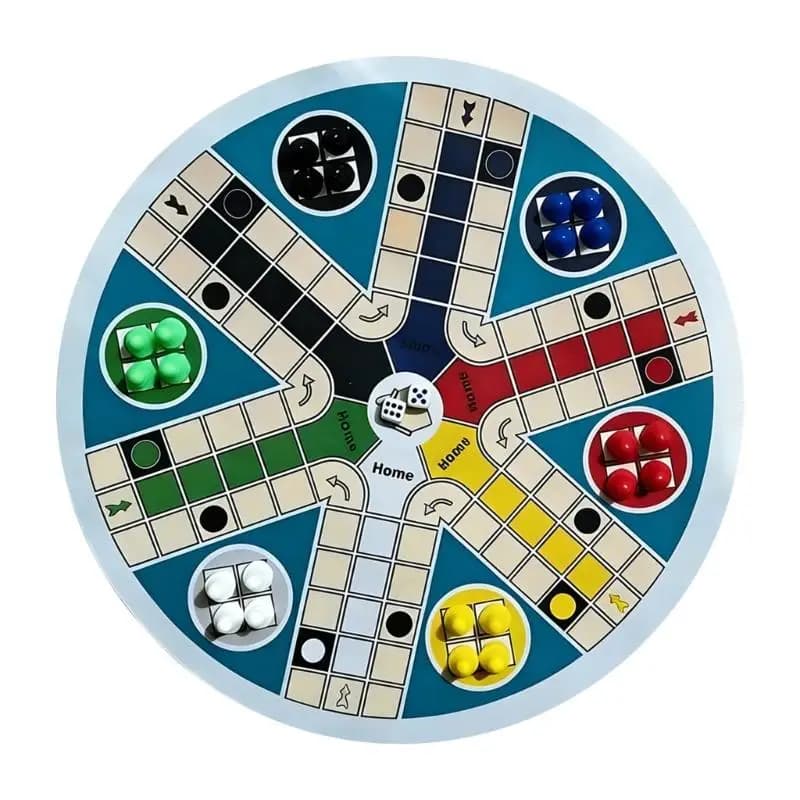 Set da gioco pieghevole rotondo per 6 giocatori scacchi volanti con pezzi colorati Giocattolo strategico per riunioni e
