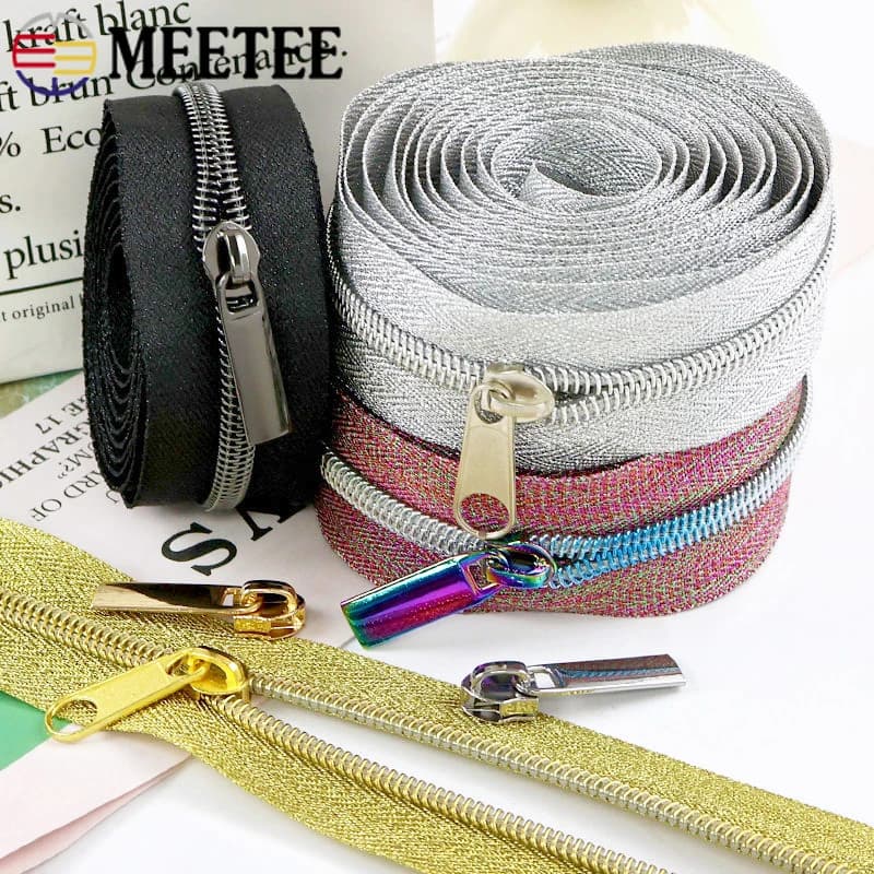 2/5M 5 # Cerniere in nylon con cursore per cucito, tasche, ricambio per tiranti di cerniere, decorazioni per vestiti e bagagli, kit di riparazione cerniere, accessori