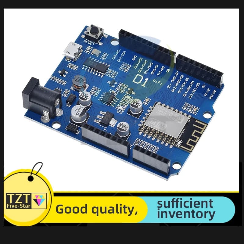 Scheda di sviluppo WiFi ESP-12E WeMos D1 UNO R3 CH340 CH340G basata su ESP8266 Shield, PCB elettronico intelligente compatibile con Arduino IDE