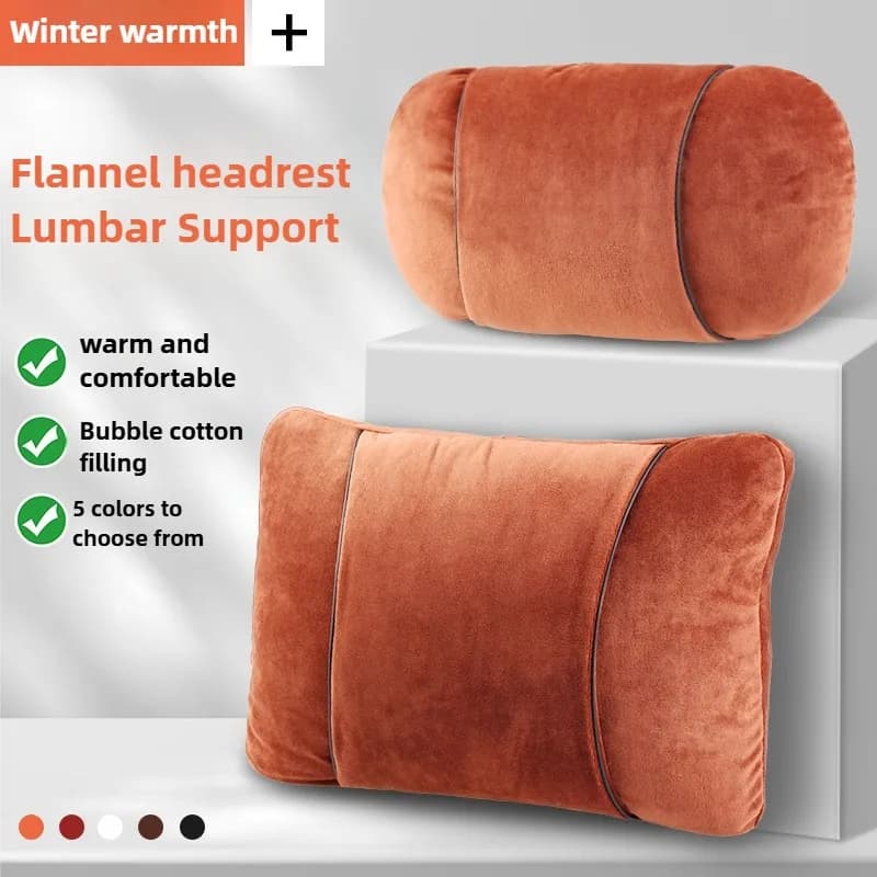 Poggiatesta per auto in peluche di lusso e supporto lombare Comodo cuscino per il collo dell'auto Cuscino per la vita Accessori per sedili Cuscini di supporto per seggiolino auto