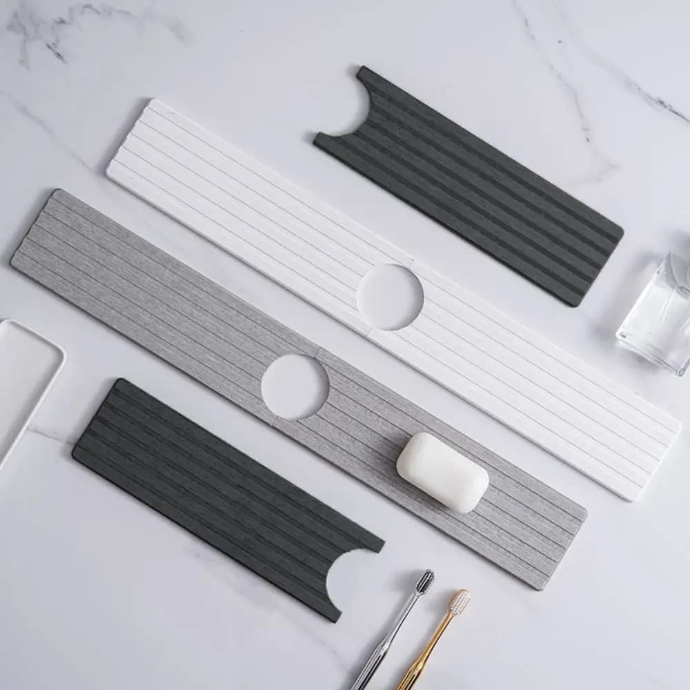 Strisce Modello Scanalatura Rubinetto di fango diatomea Tampone assorbente Lavabo antiscivolo a prova di umidità Tappetino duro ad asciugatura rapida Super assorbente