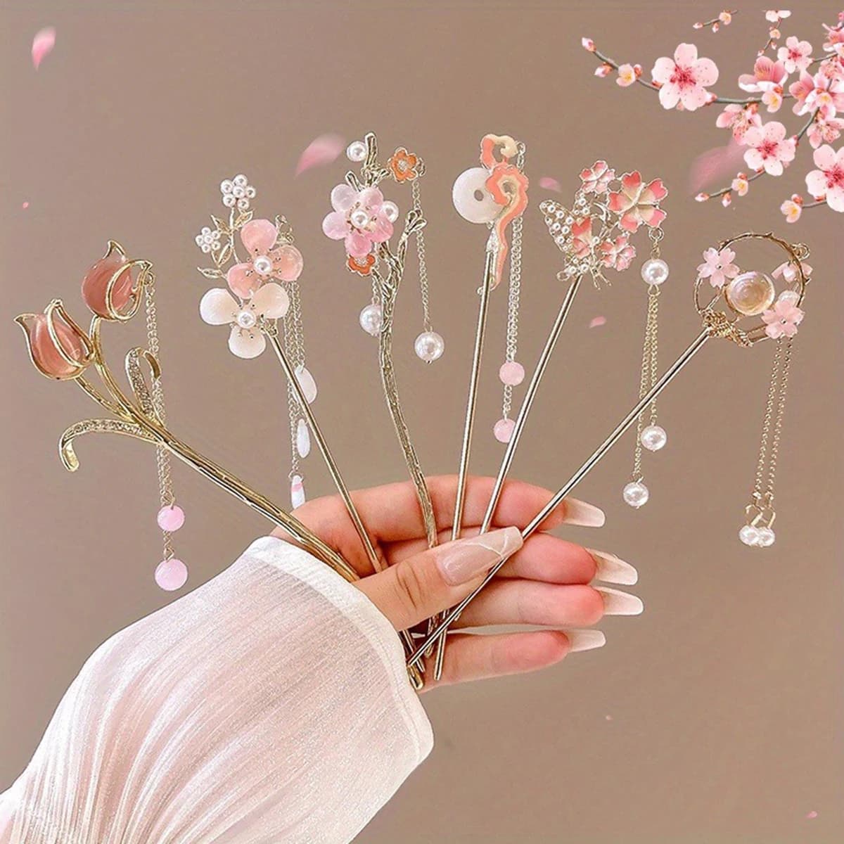 1pc romantico stile cinese accessorio per capelli gioielli in lega ago per capelli da donna adatto per l'uso quotidiano regali forcina moda per ragazze