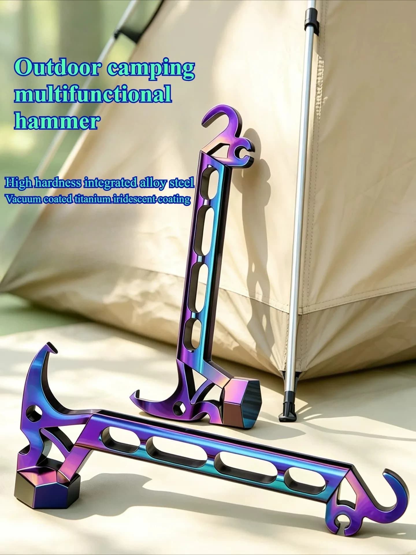 EDC New Multi functional Stainless Steel Hammer Camping Home Hammer Small Lifting Hammer Outdoor Car Tool