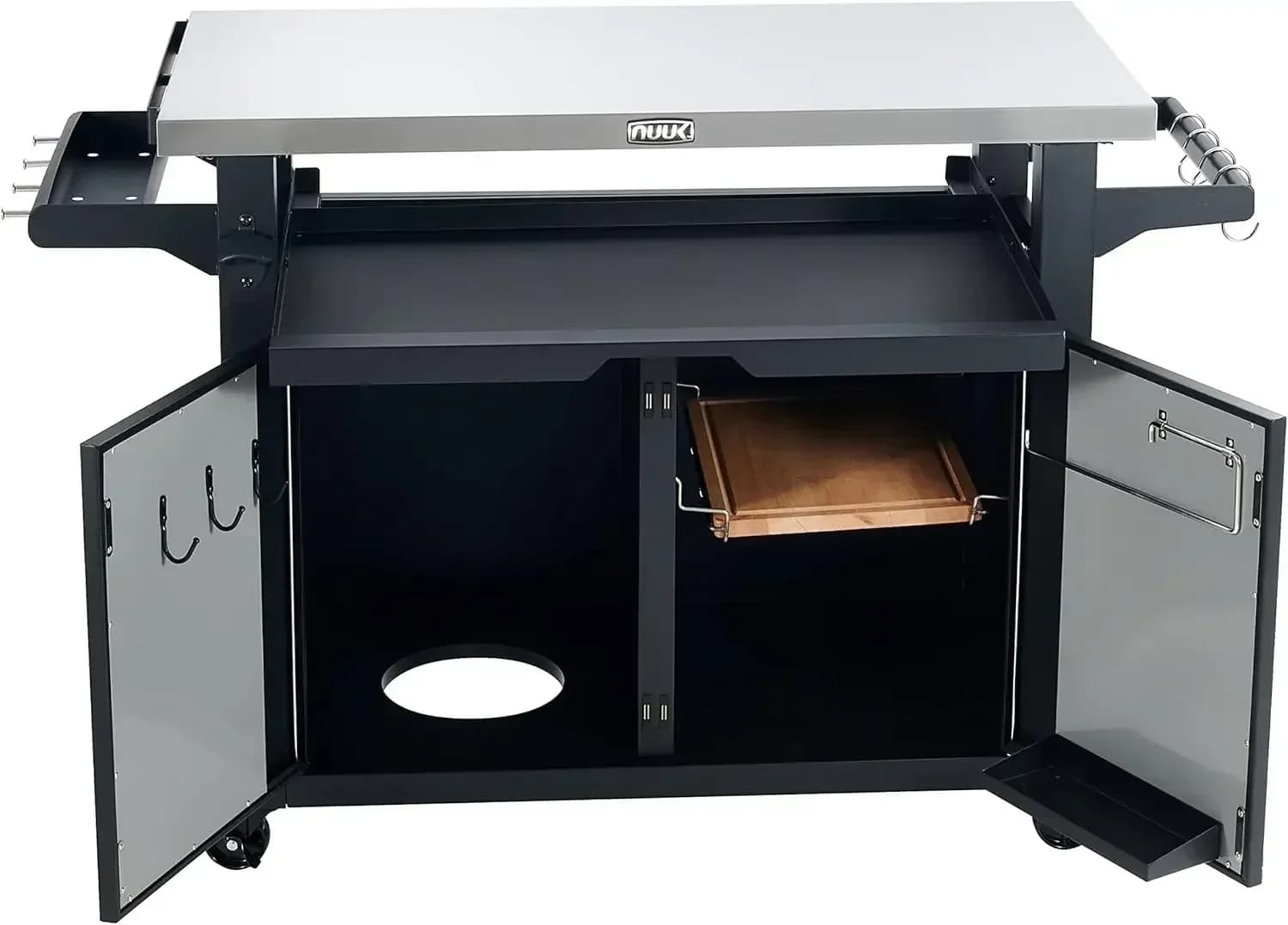 Kitchen Trolley and BBQ by Esterno Bestseller from 42 Inches with Rotelles, with Robusto Floor Cutting in Wood and shelf - Discounted Price