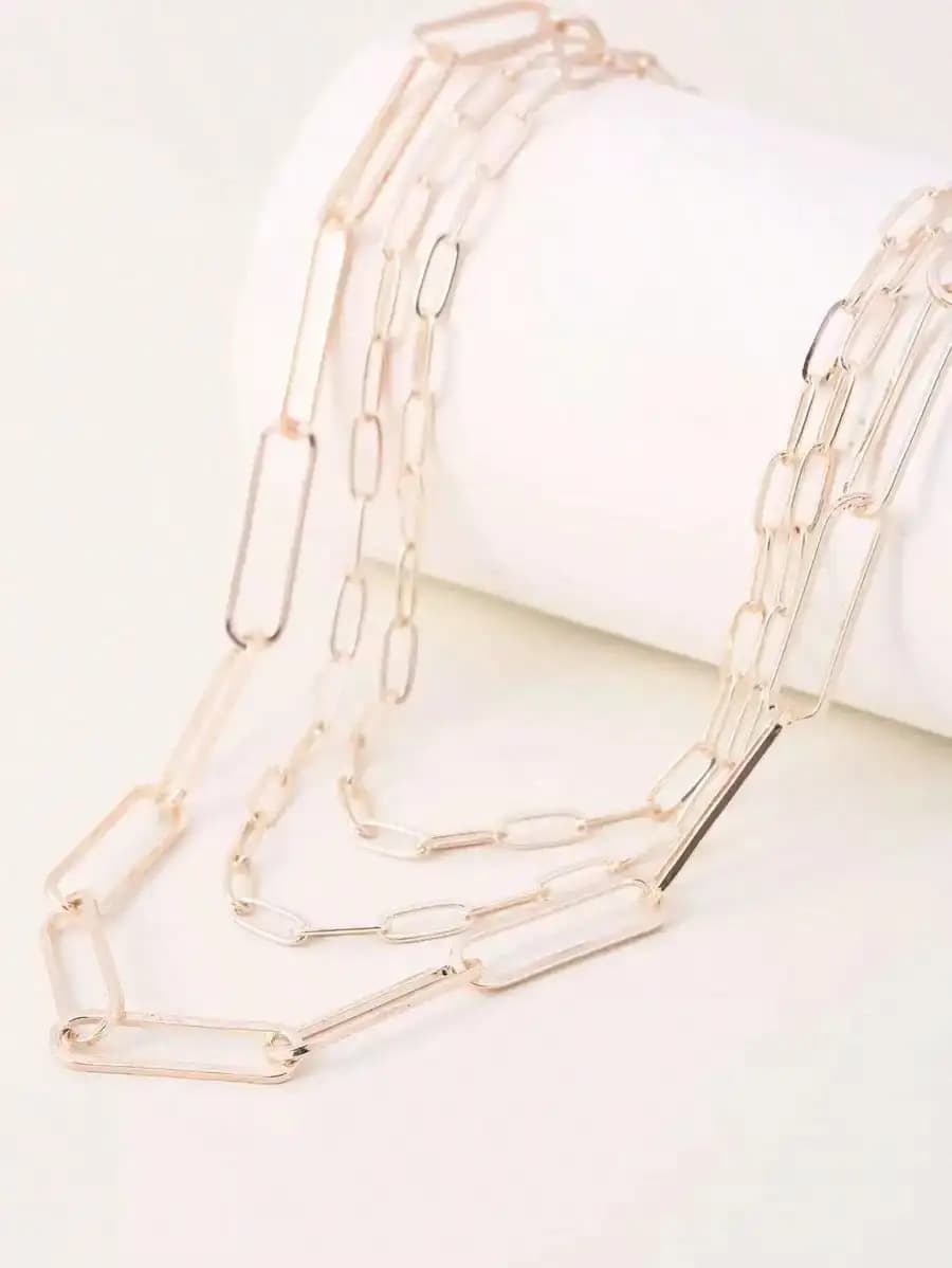 1 collana a strati minimalista alla moda per donna, ideale per feste