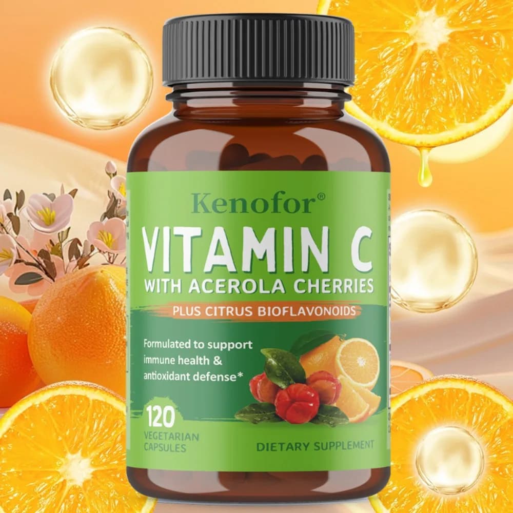 Integratore di Vitamina C - Favorisce la Produzione di Collagene, Antiossidante, Supporto Immunitario, Migliora l'Umore, Non-OGM, per Uomini e Donne