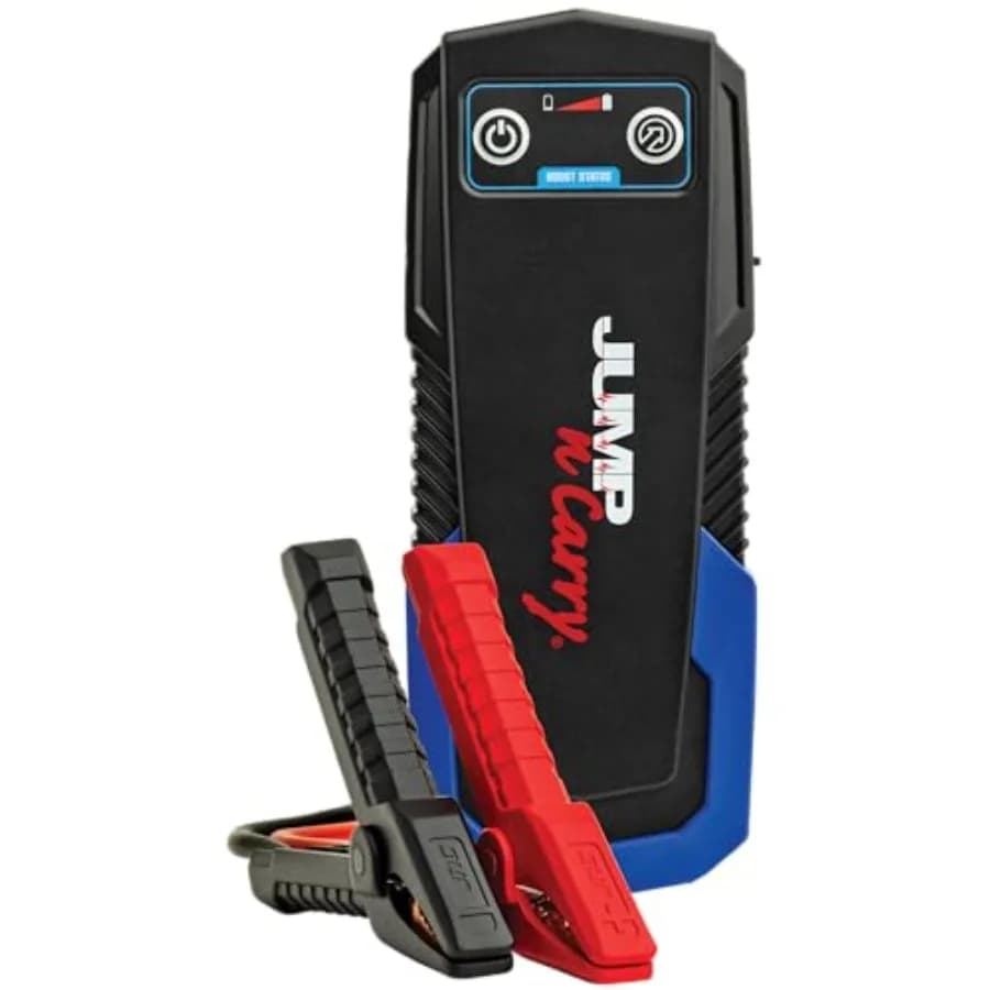 Avviatore di emergenza Jump-N-Carry 1000A 12V per motori a benzina fino a 6.0L e diesel fino a 3.0L, robusto corpo in ABS nero, porta ultra-compatta