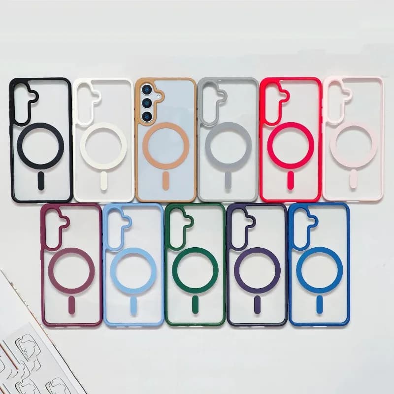 Custodia Magnetica Trasparente per Samsung Galaxy S26 S25 S24 S23 S22 Ultra Plus FE Serie A, Lusso Opaco, Colori Macaron