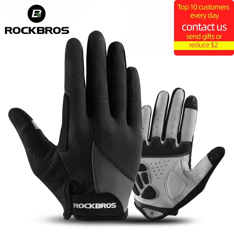 ROCKBROS Guanti da ciclismo antivento Bicicletta Touch Screen Equitazione MTB Guanto da bici Termico caldo Moto Inverno Autunno Abbigliamento da bici