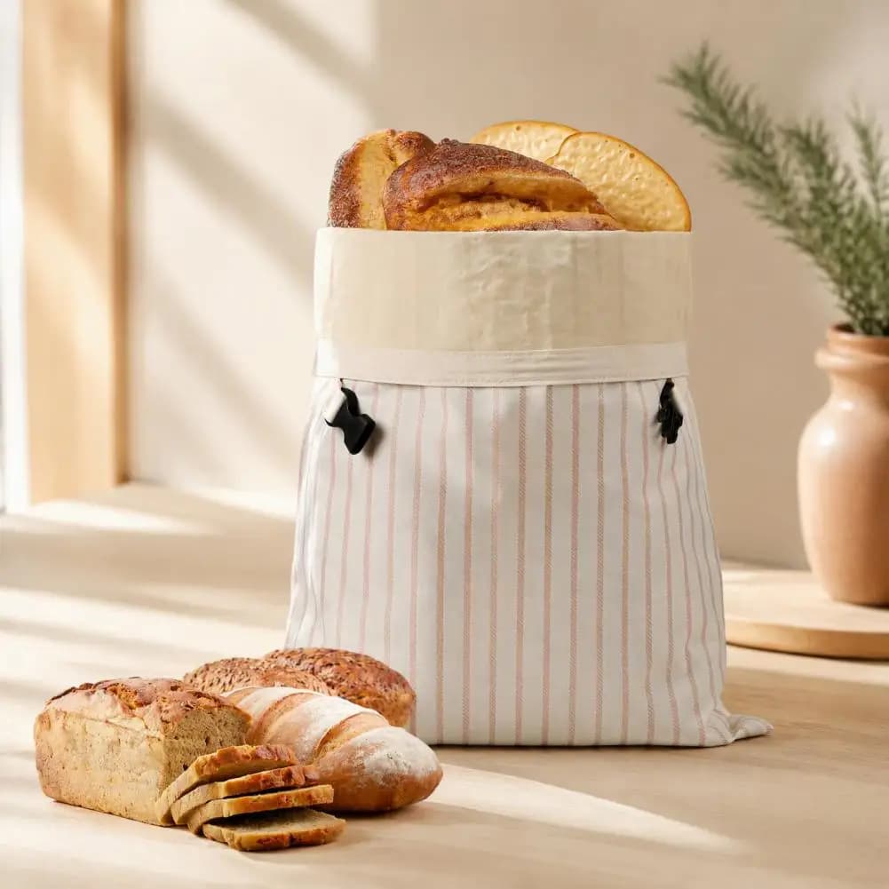 Freezer Bread Pouch Oxford Cloth Beeswax Bread Bag Reusable Sourdough Storage Pouch Homemade Food Preservation Wrap for Freezer