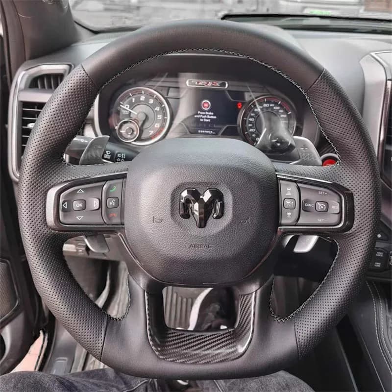 Car cover in real leather ultra-thin black sewn for Dodge Ram 1500 TRX 2022 2023 car accessories