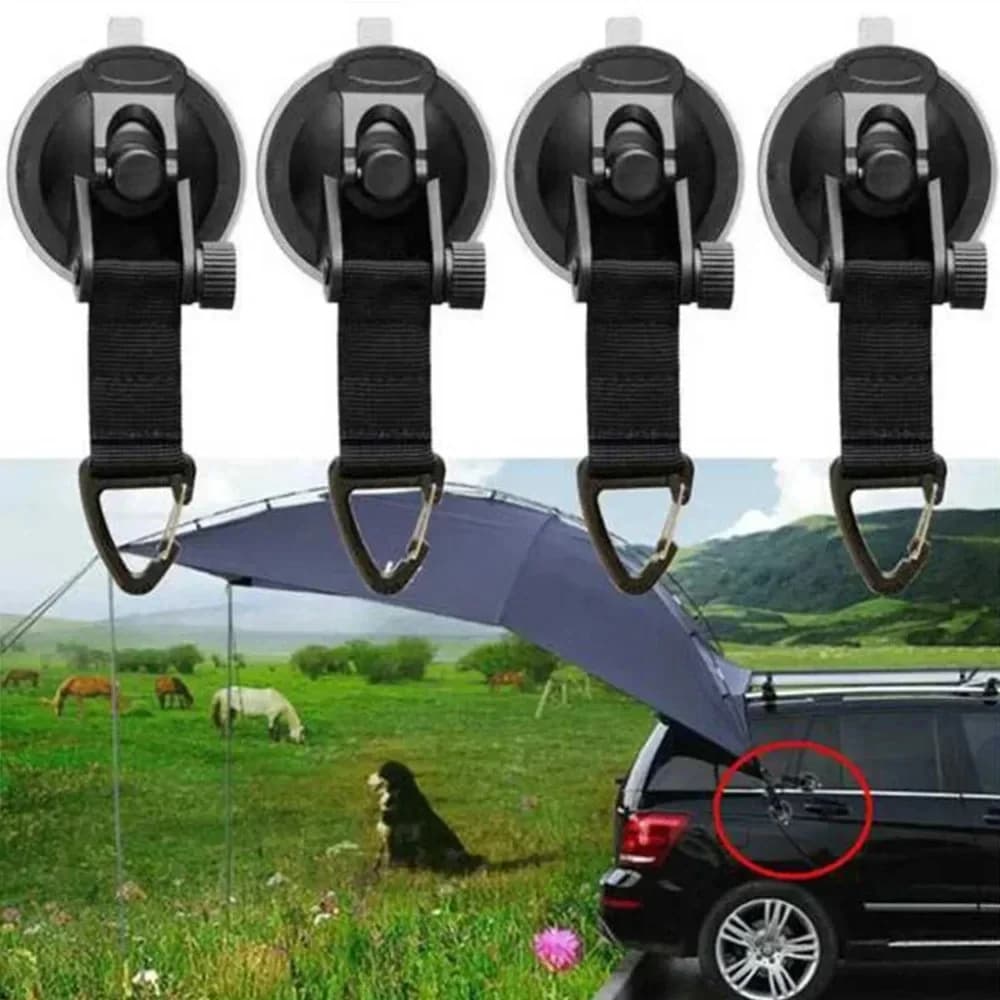 4 pezzi tenda per auto ventosa fibbia laterale rotonda/triangolo tenda da sole ancora tenda da campeggio esterna ventosa ancoraggio gancio di fissaggio