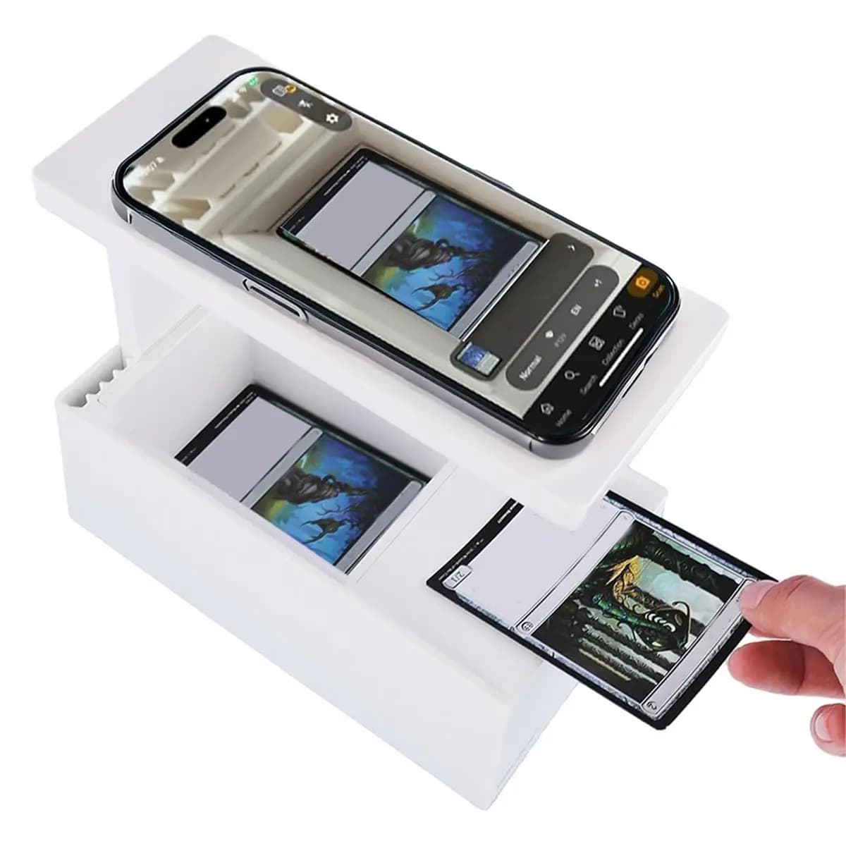 T34C Trading Card Scan Stand for Card Scanner Stand for Trading Cards with Phone Holder Trading Card Scanner
