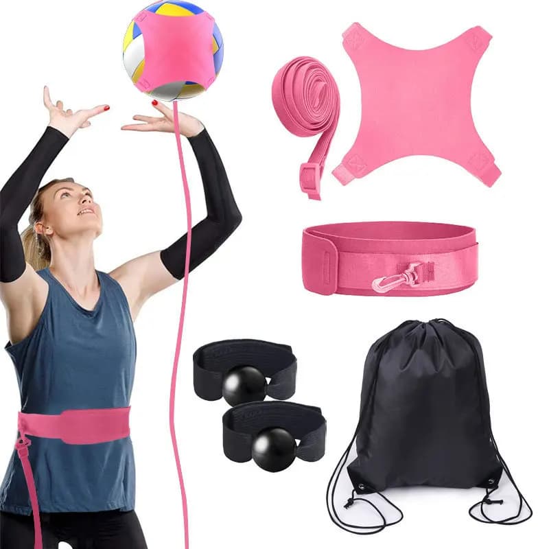 Elastic Rebound Volleyball Training Strap, In-Situ Practice Auxiliary Equipment With Volleyball Storage Carry Bag