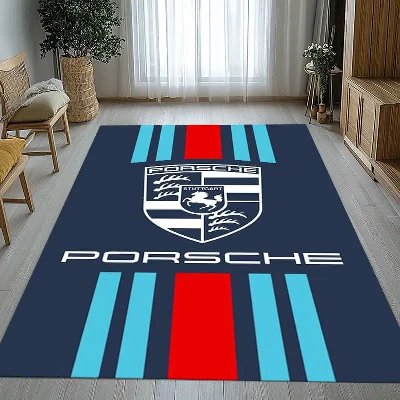 Fashion P-Porsche Racing Car Moto Living Room Non-Slip Area Rug Soft Carpet for Bedroom Kids Playroom Sofa,Home Decor Doormat