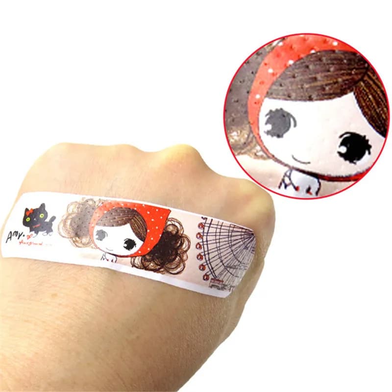 100 pz/set Cartoon Cerotto Strisce Kawaii Impermeabile Ferita Cerotti per I Bambini Bambini Pelle Patch Bende Adesive