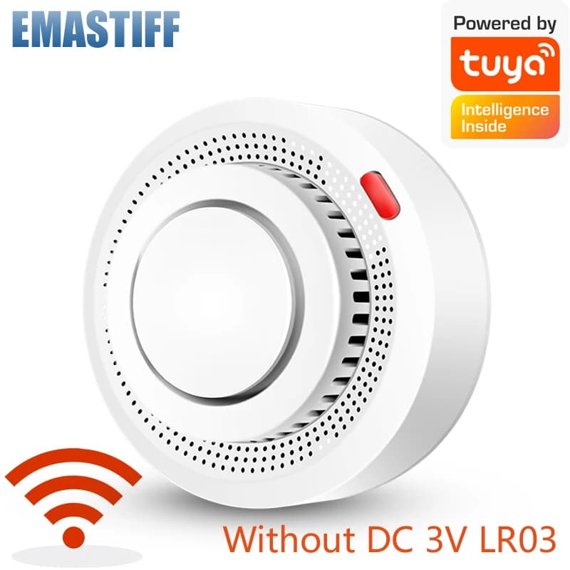 Tuya WiFi rilevatore di fumo sensore allarme antincendio funziona con Smart Life APP informazioni Push Smart Home Security System