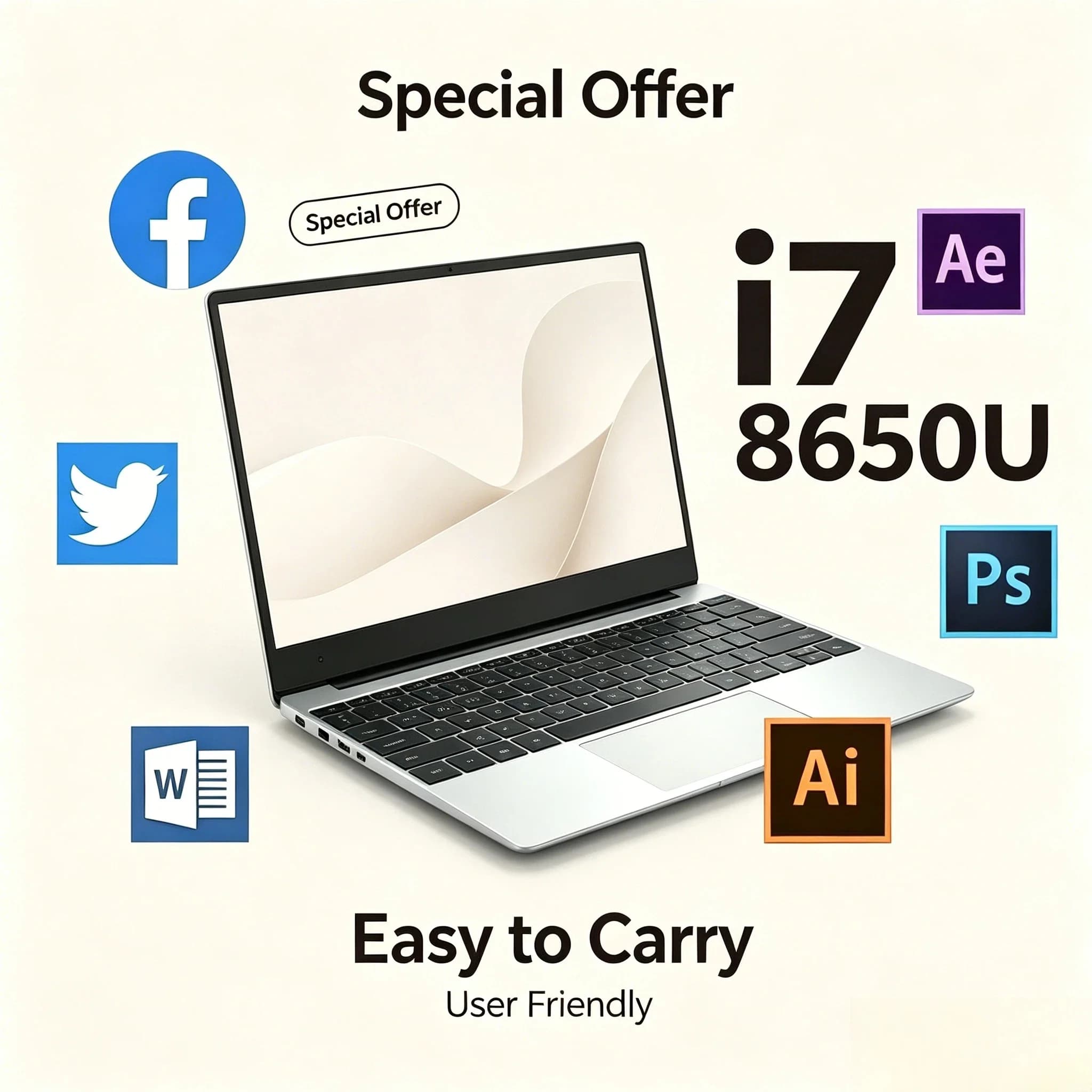 Laptop da gioco da 14,1 pollici ultra sottile, 32GB, SSD da 2TB, Windows 11, Intel Core i7 8650U, PC da gioco, notebook per ufficio, 1920x1080 HD, veloce