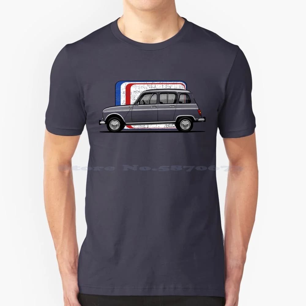 The Iconic French Utility Car T Shirt 100% Cotton Tee 4l Car Classic Utilitarian Goseatonius Jaagdesign France Flag
